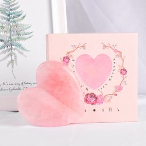 Piedra Real de Cuarzo rosa azul Natural para regalo, piedra Gua Sha grande, 3D cristal transparente, corazón, Gua Sha, 2023 - Product Image 2