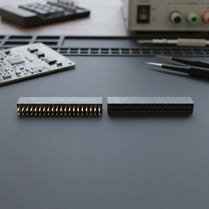 Female SMT Vertical Header DIP Mounting 1.27mm Pitch 2 Rows 4.3H PA6T Housing Phosphor Bronze Tin/Gold Contact Finish UL94V-0 - Product Image 3