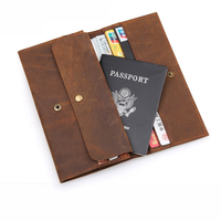 Dompet Kulit Asli Pria Gaya Retro Amerika, Dompet Kulit Crazy Horse, Grosir Pabrik, Tempat Paspor