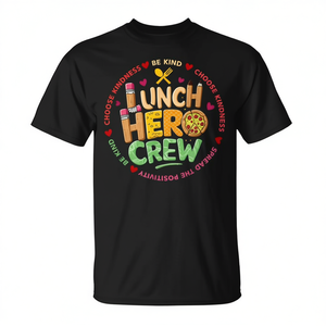 Camiseta Lunch Hero Crew, camiseta promocional unisex negra para adultos, regalo para los trabajadores de la cafetería escolar - Product Image 2