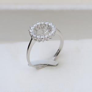 แหวนเงินแท้ S925 ประดับเพชรซิคอน แบบเปิด สำหรับทำเครื่องประดับมุก DIY สำหรับผู้หญิง ขนาด 7-8 มม. พร้อมมุกแท้ 55 เม็ด แบบไม่ต้องใช้ตัวล็อค - Product Image 2