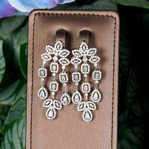 Hibride Luxe <span class=keywords><strong>2</strong></span> Stuks Lange Trui Ketting Sieraden Sets Voor Vrouwen Bruiloft Bruids Zirconia Dubai Party Accessoires N-1492 - Product Image 4