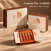 Carton de protection écologique à double panneau pour gloss à lèvres, imprimé motif vague doré, pour kits de beauté