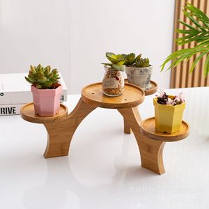 Multi Tiered Wooden Plant <b>Stand</b> Irregular Shape Freestanding For Succulents <b>Potted</b> Plants Windowsill Balcony Desk Display - Product Image 3