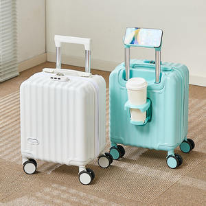 Moderno Trolley <span class=keywords><strong>Piccolo</strong></span> da 14 Pollici in ABS PC con Ruote Piroettanti Valigia da Cabina alla Moda all'Ingrosso con Porta Bicchiere e Porta Telefono - Product Image 6