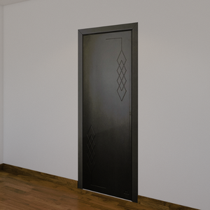 Modèle 3D de haute qualité, porte extérieure en bois massif MDF pour appartements, surface finie de style moderne, OEM/ODM, usine du Vietnam - Product Image 4