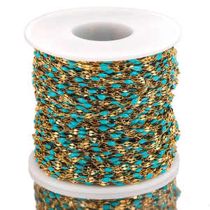 Chaîne Aceworks en acier inoxydable plaqué or 18 carats, forme irrégulière, effet goutte d'huile, pour la fabrication de bracelets, colliers et bijoux DIY, chaîne en vrac - Product Image 3