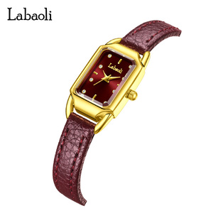 LABAOLI LA660 orologi da polso al quarzo di lusso a forma quadrata in <span class=keywords><strong>oro</strong></span> alla moda con cinturino in pelle impermeabile da <span class=keywords><strong>donna</strong></span> - Product Image 3