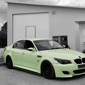 Bmw 5 Series E60 E61 Side Skirt Spoiler Body Kit Piano Black Carbon Fiber Texture 2005-2010 ABS Material - Product Image 2