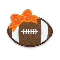 Patchs personnalisés pour le jour de match de football américain, avec paillettes et broderie chenille, thermocollants pour vêtements