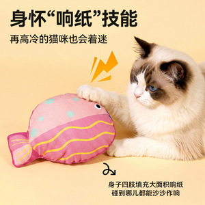 Plush Fish Cat Toy With Catnip Interactive Sound For Kittens Pet Entertainment - Product Image 4