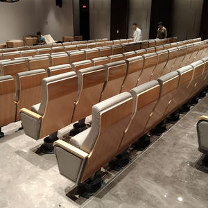 Silla Moderna de Auditorio con una Sola Base y Tablero de Escritura, Silla Multifuncional para Escuelas, Teatros, Iglesias, Tapizada en Tela - Product Image 3