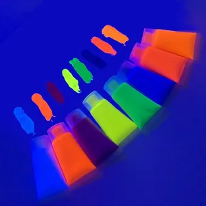 Glow New Neon cơ thể phụ nữ Sơn Neon UV mặt sơn Kit cho trẻ em chuyên nghiệp lỏng phát sáng trong tối mặt cơ thể sơn ống