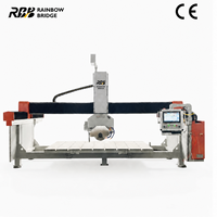 Machine de découpe de pierre à pont à 5 axes avec fraise, ventouse et caméra, HQ-3220DS, Rainbow CNC, haute qualité