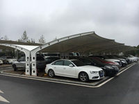 Structure de membrane d'ombrage extérieure en tissu PVDF PTFE imperméable, série moderne, pour gymnases et parkings, garantie 5 ans