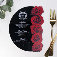 Nuevo diseño creativo rojo rosa negro acrílico restaurante boda menú tarjeta impresión personalizada