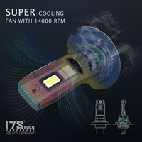 Systèmes d'éclairage automobile DC 8V-12V 80W avec ventilateur intégré Ampoule de voiture à double faisceau I7S H4 Phare LED