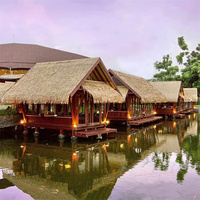 Bali Palapa Huts Techo Paneles de paja de plástico Hojas de techo de bajo costo por metro cuadrado Diseño tradicional para Hotel Tiki Bar