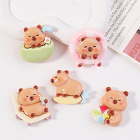 Dessin animé Capybara résine accessoires écologiques mignon plage réfrigérateur aimants porte-clés bricolage crème colle coque de téléphone autocollants