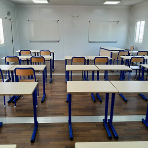 Maison conteneur préfabriquée, salle de classe avec panneaux sandwich ignifuges, résistante au vent, dortoir scolaire portable, bureau de chantier - Product Image 3