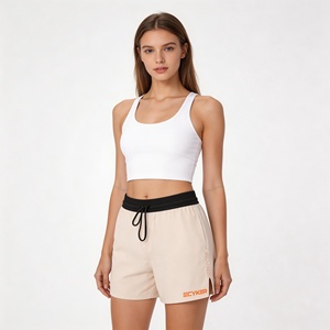 Short de course 2-en-1 beige crème à séchage rapide avec cordon de serrage et taille en maille pour temps chaud, <span class=keywords><strong>jogging</strong></span>, gym, logo personnalisé - Product Image 6