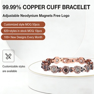 Fashion Jewelry Women'S <b>Bracelet</b> Customizable Pure <b>Copper</b> Magnetic Therapy <b>Bracelet</b> for Arthritis and Health Treatment - Product Image 5