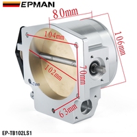 EPMAN LS1 LS2 LS3 LS6 LS7 CNC Aluminium LS 102mm Corps de papillon 4 boulons pour Chevy/GM 3 EP-TB102LS1