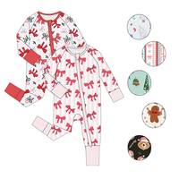 Pyjamas de Noël en gros pour tout-petits, enfants, garçons, bébés filles, vêtements de Noël, pyjamas en bambou, vêtements de nuit assortis pour la famille, vêtements de nuit pour filles