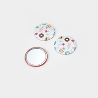 Miroir de poche compact en plastique, finition argentée, couleur mixte, petit format, portable, promotionnel, personnalisable, Winway