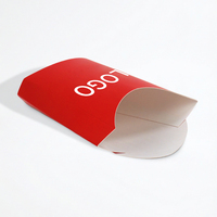Boîte à frites en papier jetable avec logo personnalisé, cuvette en papier anti-graisse rouge pour frites, nuggets de poulet, emballage de snacks