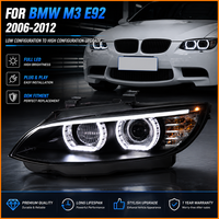 Para BMW E92 E93 M3 2006-2012 Coupé Convertible, Estilo DTM, Ojos de Ángel LED de Cristal, Proyector, Conjunto de Faros Delanteros LED para Automóvil