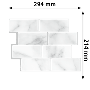 Azulejo de vidrio 3D de resina epoxi inteligente, azulejo de mosaico de <span class=keywords><strong>vinilo</strong></span> brillante blanco subterráneo moderno para baño de <span class=keywords><strong>cocina</strong></span> - Product Image 3