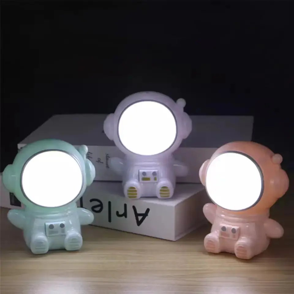 USB Rechargeable Astronaut Lamp Night Reading Light Kids' Children Room Home Decor Light Gift