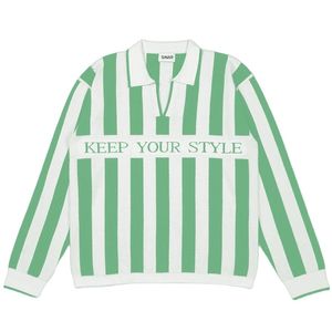 "Logo personnalisé hommes pull Jacquard lettre pull rayé tricots Polo pull ample hiver pull tricoté - Product Image 2