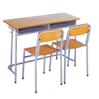 Muebles para Escuela Secundaria, Conjunto de Escritorio y Silla para Estudiantes, Escritorio y Silla Escolar de Madera