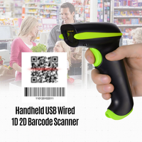 Lecteur de codes Qr à barres OEM de haute qualité Scanner de codes à barres 2D robuste filaire USB avec support réglable