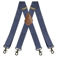 Bretelles universelles pour hommes, réglables, en polyester élastique, avec 4 crochets métalliques bronze antique, pour pantalon décontracté quotidien