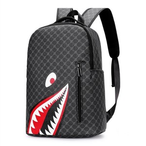 กระเป๋าเป้สะพายหลังพิมพ์ลายฉลาม 20-35L สายรัดปรับระดับได้ความจุขนาดใหญ่สำหรับผู้ชายการเดินทางในมหาวิทยาลัยใช้ทุกวัน - Product Image 5