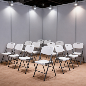 Vente directe d'usine, <span class=keywords><strong>chaise</strong></span> pliante en plastique blanc pour la logistique d'événements - Product Image 3