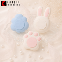 Boîtier vide pour poudre compacte avec manchon en silicone, couvercle à vis, bouchon rotatif, formes de fruits et d'animaux, vente en gros, emballage cosmétique personnalisé avec logo