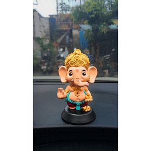 Idole de Ganesha Peinte à la Main, Finition Naturelle, Objet Décoratif Spirituel pour la Maison, le Temple, le Bureau, le Tableau de Bord de Voiture et Cadeau - Product Image 6