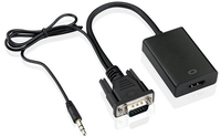 VGA pria Ke HD MI Female adaptor konverter 1080p dengan kabel Audio Video Fr Desktop/ Laptop/ PC/ HD TV-box ke HDTV/AV/ Monitor