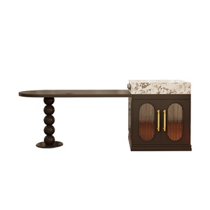 Gabinete de mesa de Isla de madera maciza multicapa personalizado tablero de roca de estilo Simple integrado abierto restaurante Bar mesas de comedor - Product Image 5