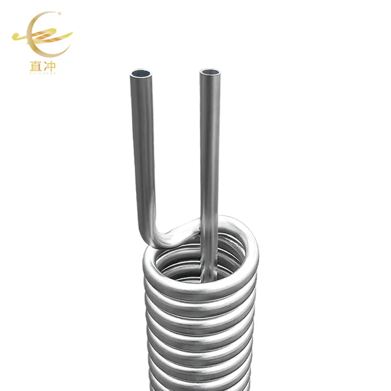 Bobina de aço inoxidável tubo espiral, bobina de troca de calor personalizável 9.52 espaço