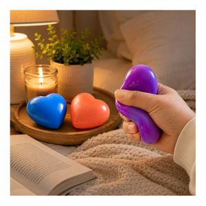 Creative Glow in Dark Heart Cube <b>Toy</b> Soft Squeeze Ball Squishy Stress Relief Sensory Fidget Office <b>Desk</b> Export - Product Image 4