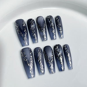 Alta calidad 10PCS <span class=keywords><strong>Uñas</strong></span> hechas a mano Forma de ataúd <span class=keywords><strong>Uñas</strong></span> postizas Kit de mujer Prensa 3D en las <span class=keywords><strong>uñas</strong></span> - Product Image 2