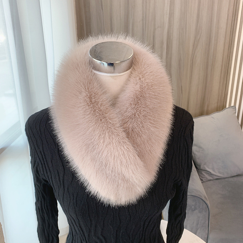 Winter Artificial Faux Fox Pelz Hals wärmer Kragen Schal Schal Achsel zucken mit Clip Synthetic Fluffy Fur