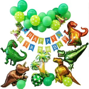 Conjunto de balões de decoração para festa infantil, conjunto de balões para decoração de parede de dinossauro para crianças festa de aniversário safari temática chá de bebê