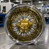 Jantes à rayons EVOR WHEEL Triple Gold Cross 13 14 pouces Dayton Wire