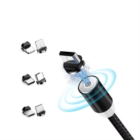 Cable USB Magnético 3 en 1 para Teléfono Móvil, Carga Inteligente de 360 540 Grados, 2A 3A 5A